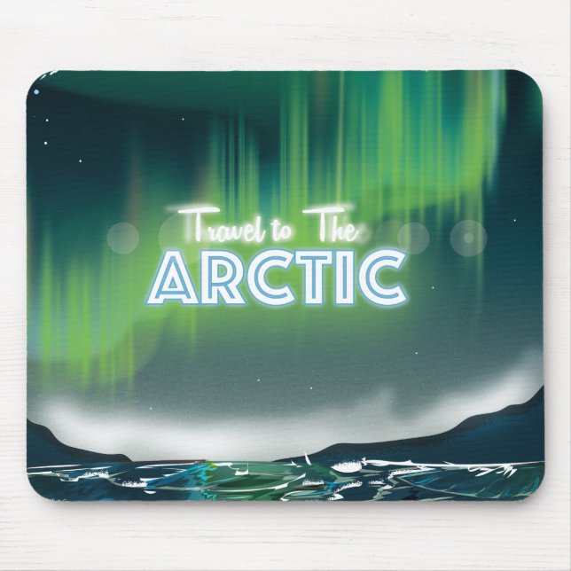 Travel to the Arctic Travel Poster Art Mouse Pad (Front)