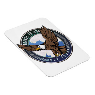 Travel to USA Fly today logo Magnet