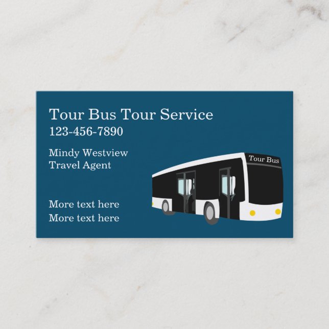 Travel Tour Bus Theme Travel Agent Business Card (Front)