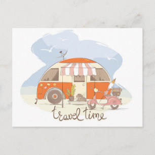 Travel Trailer Background Postcard