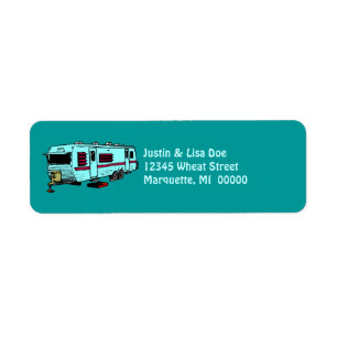 Travel Trailer Camp Glamping Camper Address Labels