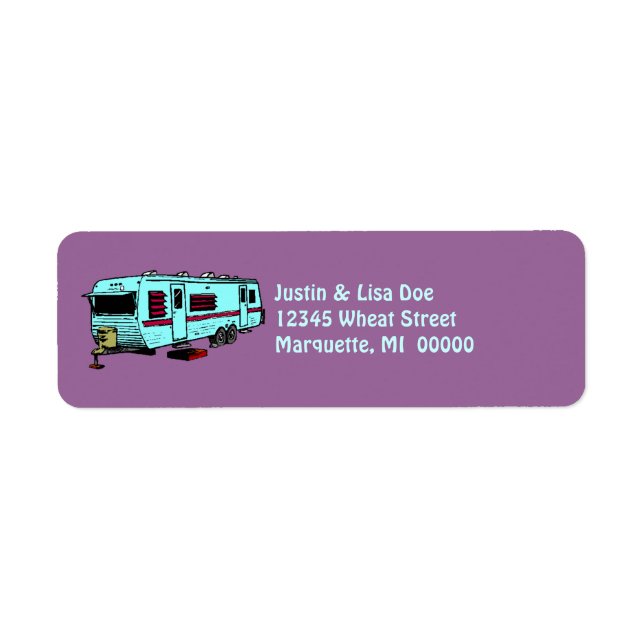 Travel Trailer Camp Glamping Camper Address Labels (Front)