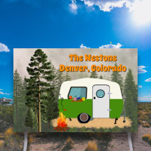 Travel Trailer Camping Campsite Personalised Sign