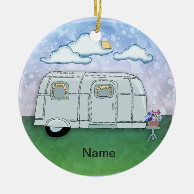 Travel Trailer  Ceramic Ornament (Front)