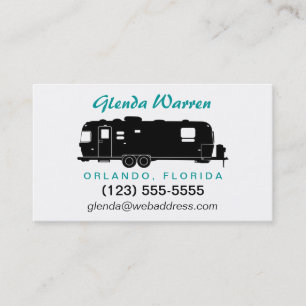Travel Trailer RV Silhouette Personal Calling Card