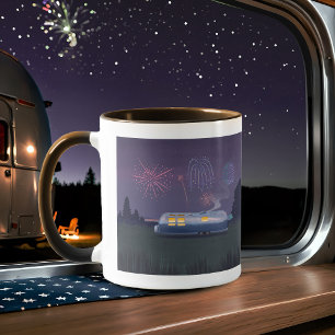 Travel Trailer Silver RV & Night Sky Coffee Mug