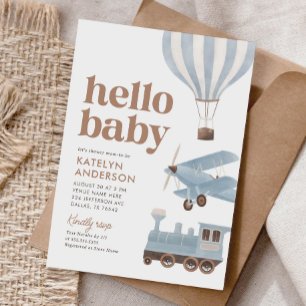 Travel Transportation Baby Shower Invitation