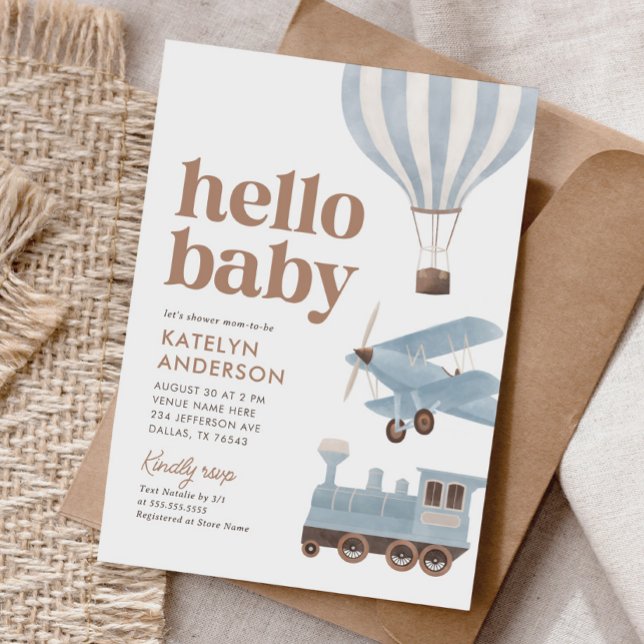 Travel Transportation Baby Shower Invitation (Creator Uploaded)