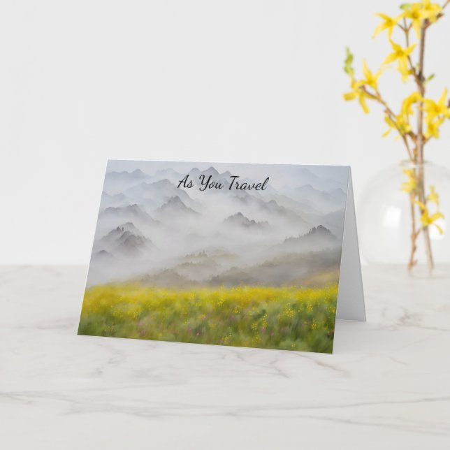 Travel Trip Vacation Landscape Art Card (Yellow Flower)