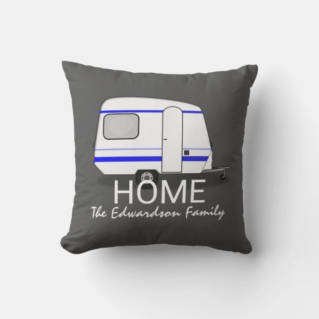 Travel vacation caravan Home Family monogram Cushion (Front)