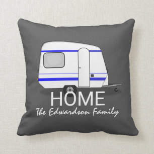 Travel vacation caravan Home Family monogram Cushion