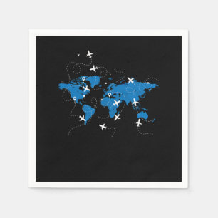 Travel Vintage Aircraft Flyer Gift Napkin