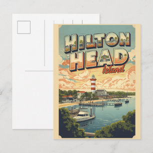 Travel vintage Hilton Head Island lighthouse gifts Postcard