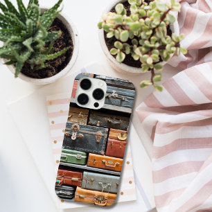 Travel Vintage Suitcase Wanderlust Photo Custom iPhone 16 Pro Max Case