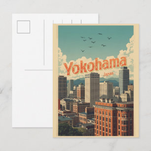 Travel vintage yokohama city japan Chinatown gifts Postcard