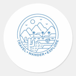 Travel Wander Explore Classic Round Sticker