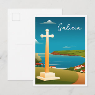 Travel Watercolor Galicia Spain Postcard