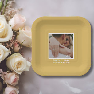 Travel Wedding Aeroplane Heart Modern Aviation Paper Plate