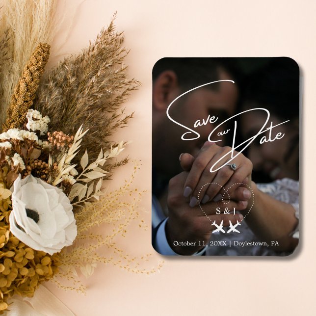 Travel Wedding Aeroplane Heart Modern Save The Dat Magnet (Creator Uploaded)