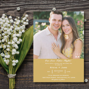 Travel Wedding Airplane Heart Modern Aviation Invitation