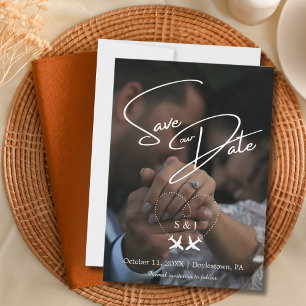 Travel Wedding Airplane Heart Modern Save The Date Invitation