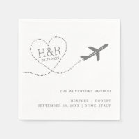 Travel Wedding Bridal Shower Custom Aeroplane Hear