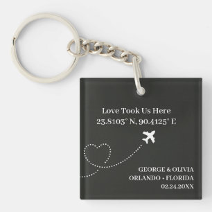 Travel Wedding Favour Keychain Love Took Us Here