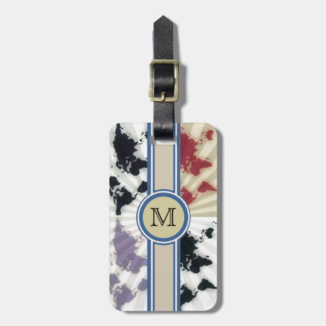 travel with name initials luggage tag (Front Vertical)