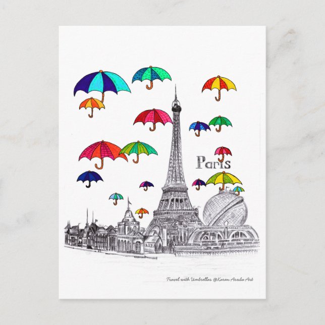 Travel with Umbrellas Postcard (Front)