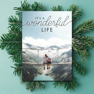 Travel Wonderful Life New Years Multi Photo Holiday Card