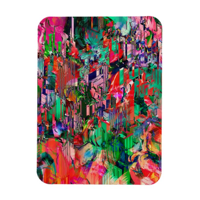 Travel World Abstract City Building Skyline Magnet (Vertical)