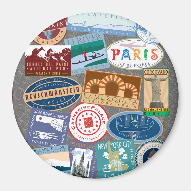 TRAVEL-World Traveller Magnet (Front)