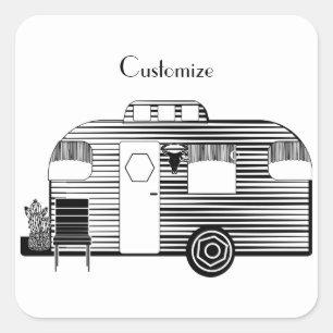 Traveler Camper Caravan Thunder_Cove Square Sticker
