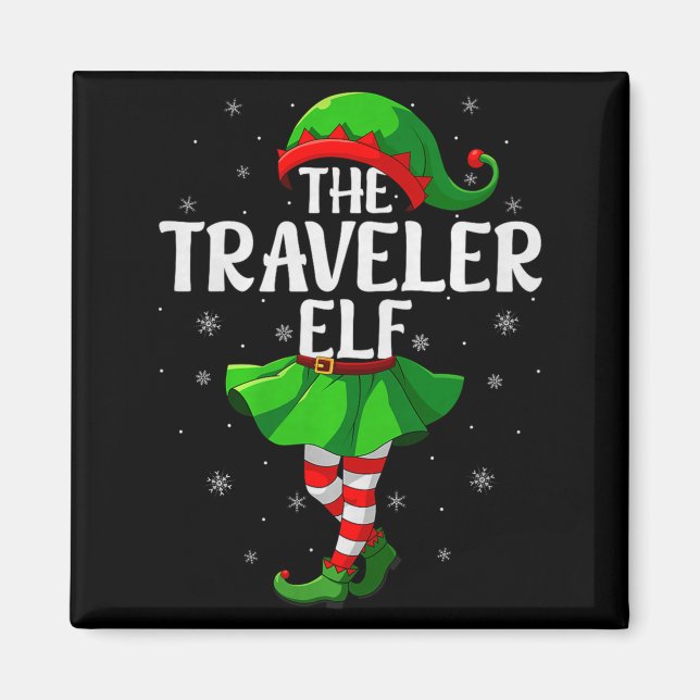 Traveler Elf Christmas Girls Women Elf Squad Xmas  Magnet (Front)