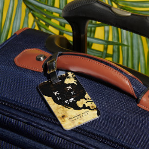 Travelers Name Modern USA Map World Luggage Tag