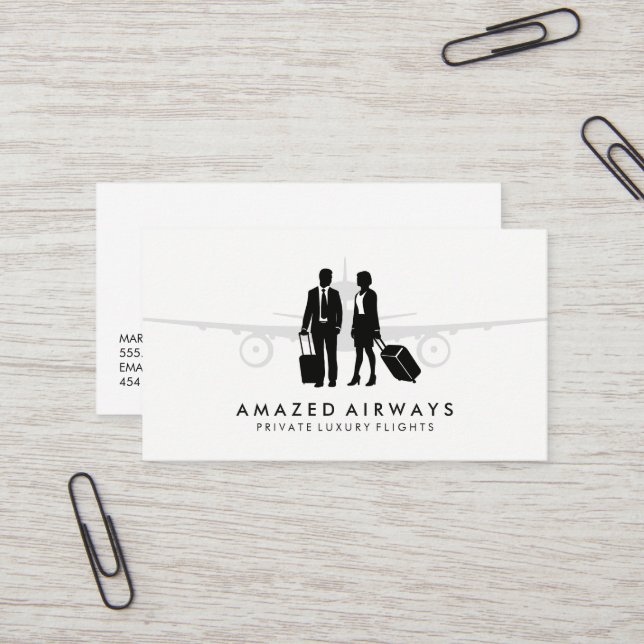 Travelers | Plane Business Card (Front/Back In Situ)