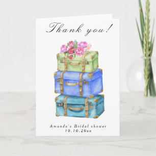 Traveling from Miss to Mrs Bridal Shower Thank You Card