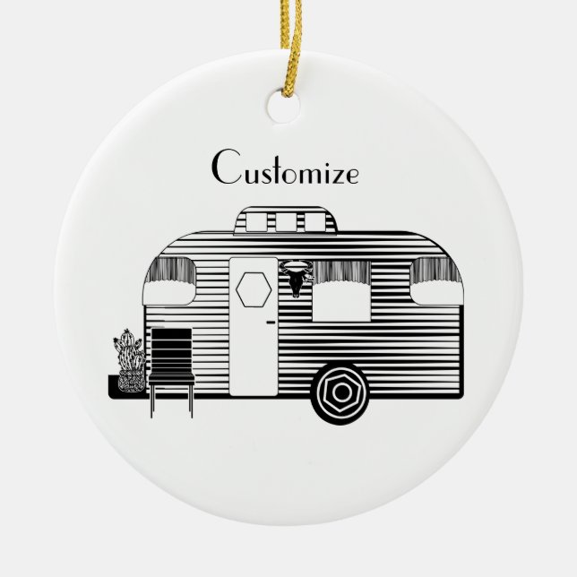 Traveller Camper Caravan Thunder_Cove Ceramic Ornament (Front)