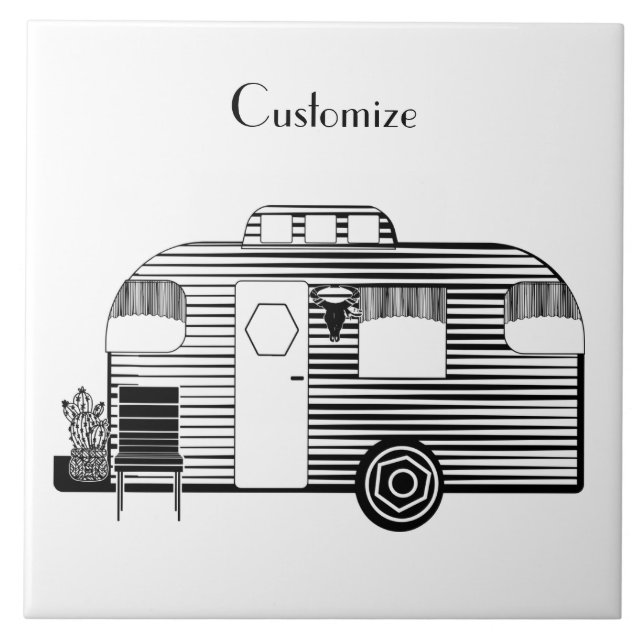 Traveller Camper Caravan Thunder_Cove Ceramic Tile (Front)
