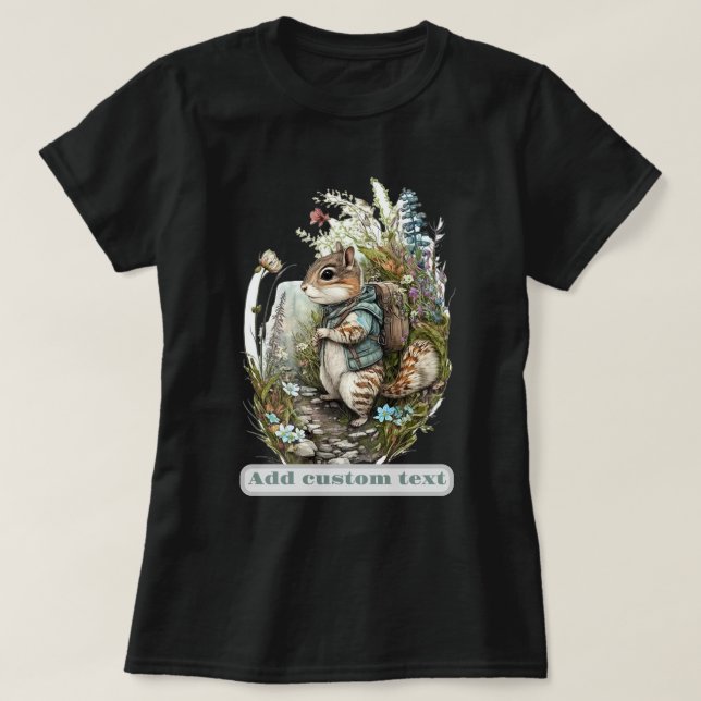 Traveller Chipmunk wildflower, Chipmunk Lovers T-Shirt (Design Front)