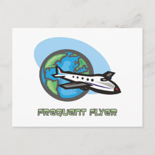 Traveller: Frequent flyer passenger aeroplane Postcard
