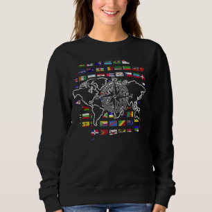 Traveller International Country Flags Compass Worl Sweatshirt