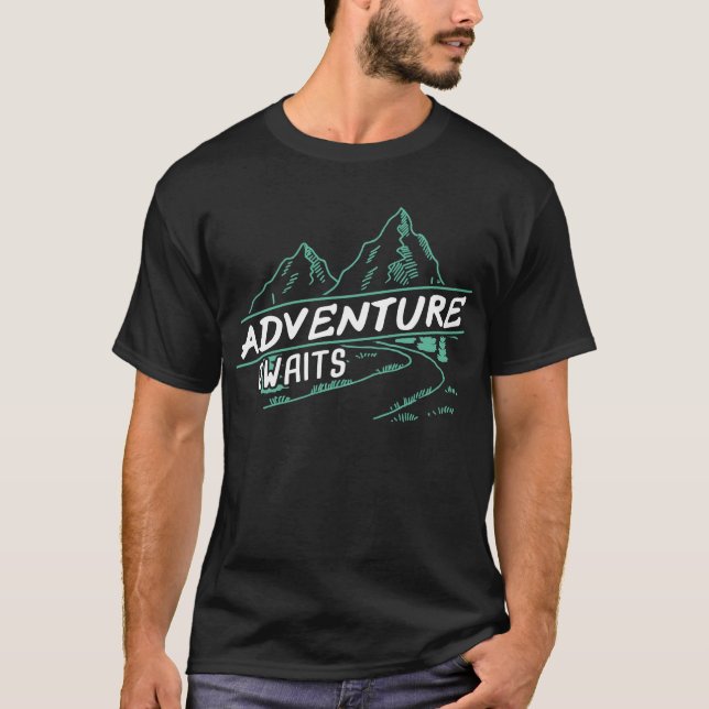 Traveller Vacation Trip Adventure Awaits T-Shirt (Front)