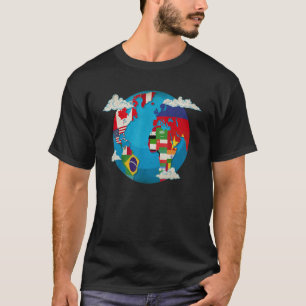 Traveller World Map Earth International World Flag T-Shirt