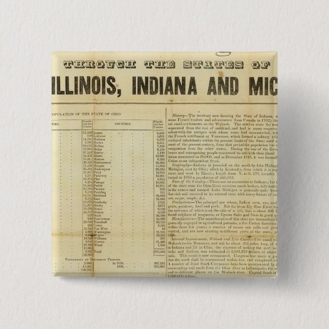 Travellers guide and emigrants directory 15 cm square badge (Front)