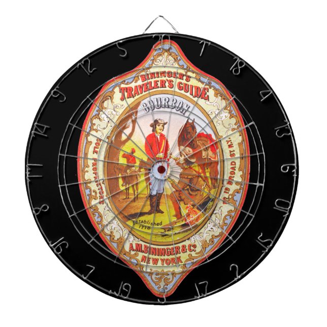 Traveller's Guide Bourbon "Hit Him in the Nuts" Dartboard (Front)