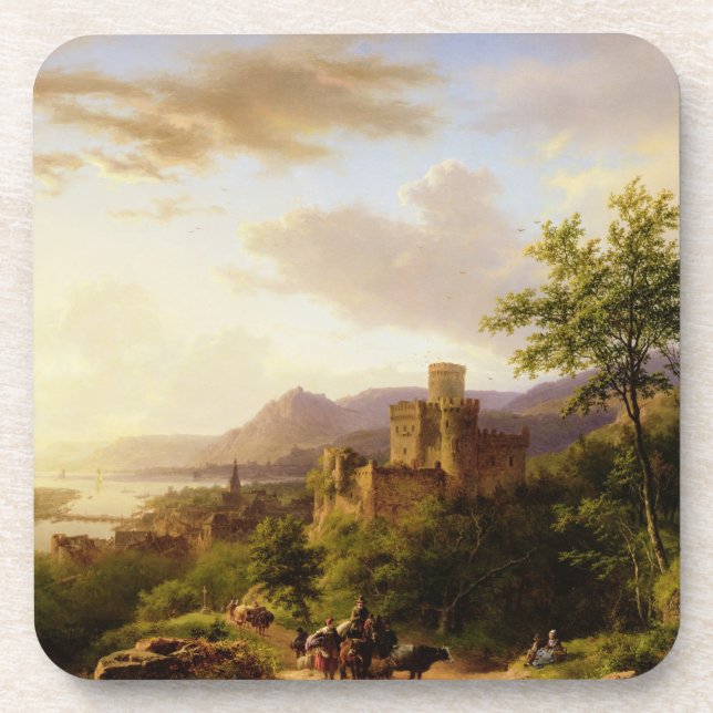 Travellers on a Path in an extensive Rhineland Lan Coaster (Front)