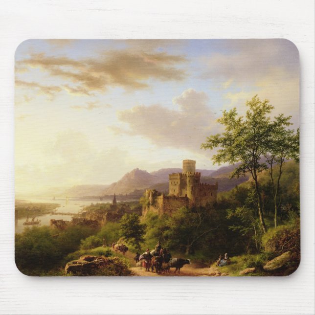 Travellers on a Path in an extensive Rhineland Lan Mouse Pad (Front)