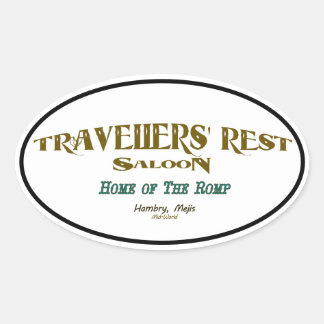 Travellers' Rest Saloon Oval Sticker