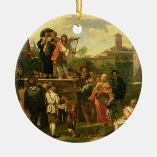 Travelling Actors Ceramic Ornament (Front)